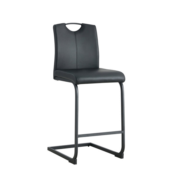 Hokku Designs Cantres Faux Leather Dining Chair, Kitchen Chairs, Black